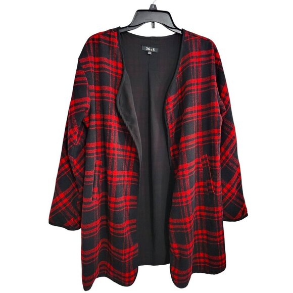 Plaid open Cardigan Women Size M - Picture 1 of 6